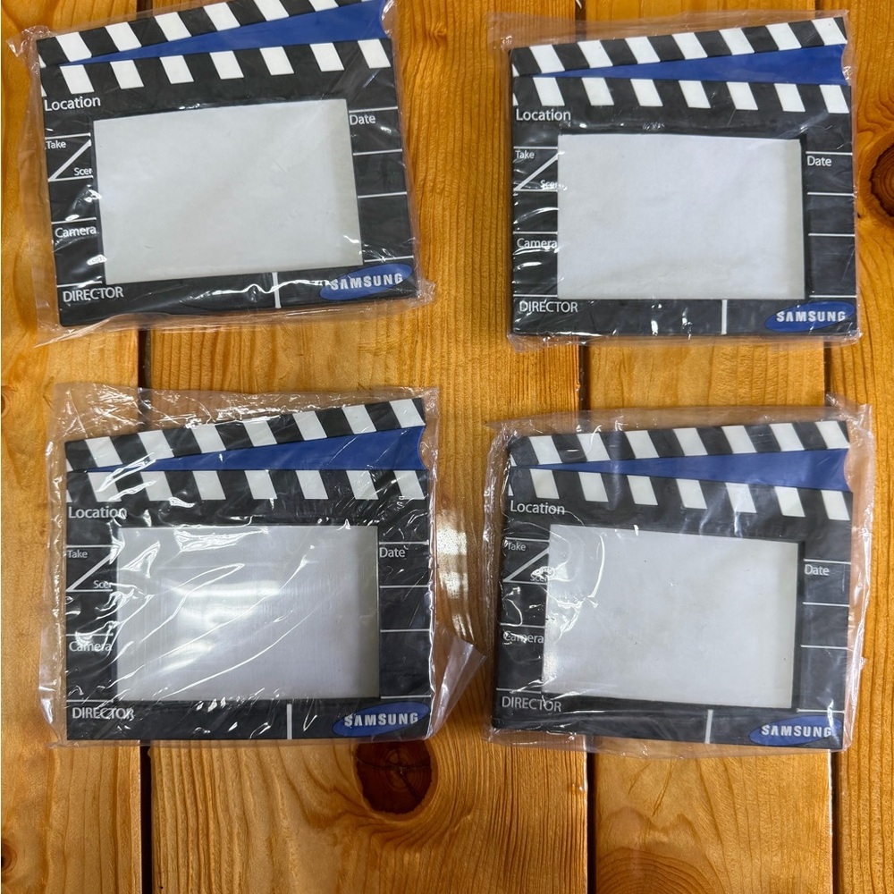 Samsung Movie Clapperboard Photo Frames - Black & Blue Accents (Set of 4)